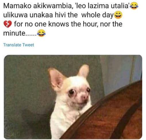 Mamako akikwambia, 'leo lazima utalia' ulikuwa unakaa hivi the whole day for no