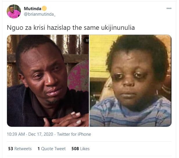 Mutinda brianmutinda_ nguo za krisi hazislap the same ukijinunulia 10.39 am dec