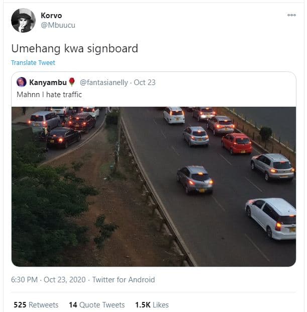 Korvo mbuucu umehang kwa signboard translate tweet kanyambu fantasianelly oct 23