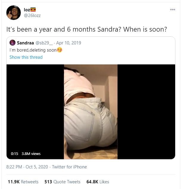Loz 26lozz it's been a year and 6 months sandra? when is soon? sandraa sb29 apr