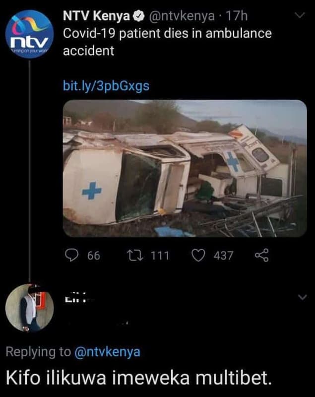 Ntv kenya ntvkenya 17h covid19 patient dies in ambulance ntv iaao accident bit l