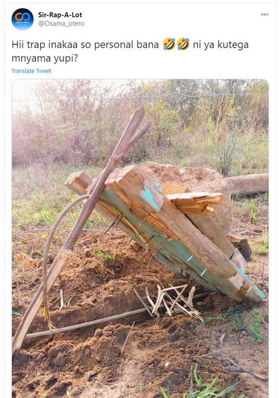 Sirrapalot osama_otero hii trap inakaa so personal bana ni ya kutega mnyama yupi