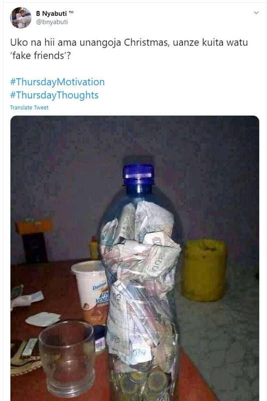 B nyabuti bnyabuti uko na hii ama unangoja christmas, uanze kuita watu 'fake fri