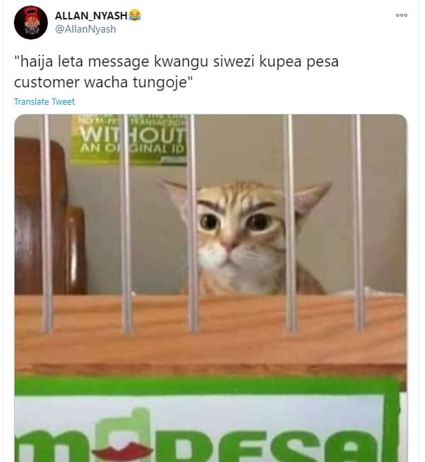 Allan_nyash allannyash haija leta message kwangu siwezi kupea pesa customer wach