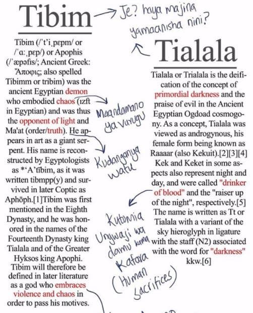 7je? iya pajina tibim nini? yamaanisha tibim 'tipepml or ta pep or apophis tiala