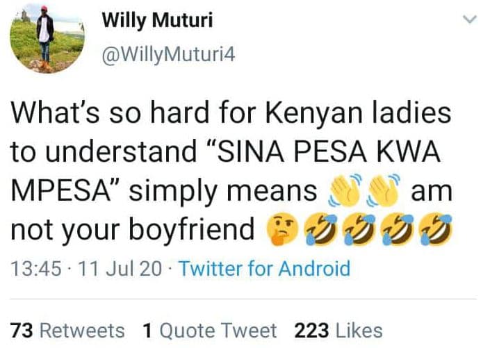 Willy muturi willymuturi4 what's so hard for kenyan ladies to understand sina pe