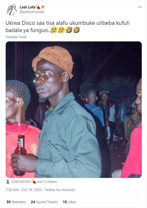 Lodi lofa petermussatz ukiwa disco saa tisa alafu ukumbuke ulibeba kufuli badala