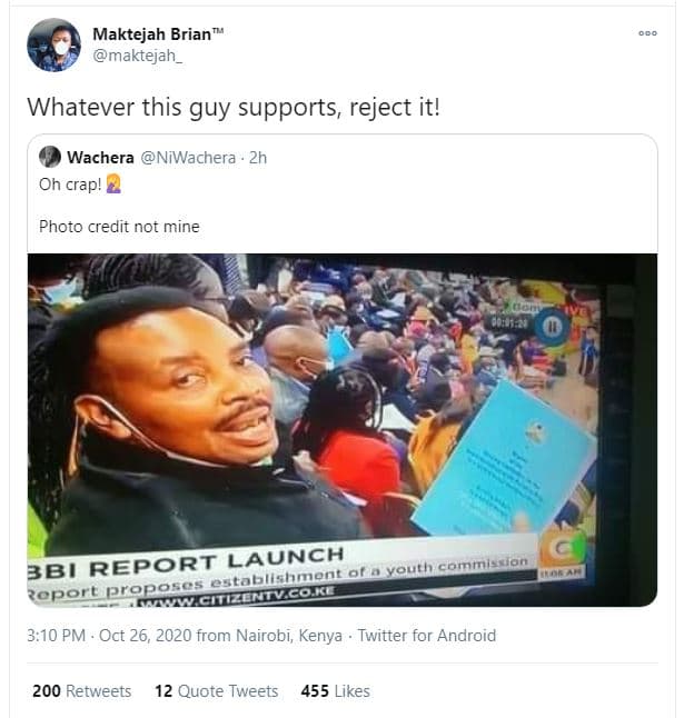 Maktejah brian maktejah _ whatever this guy supports reject it! wachera niwacher