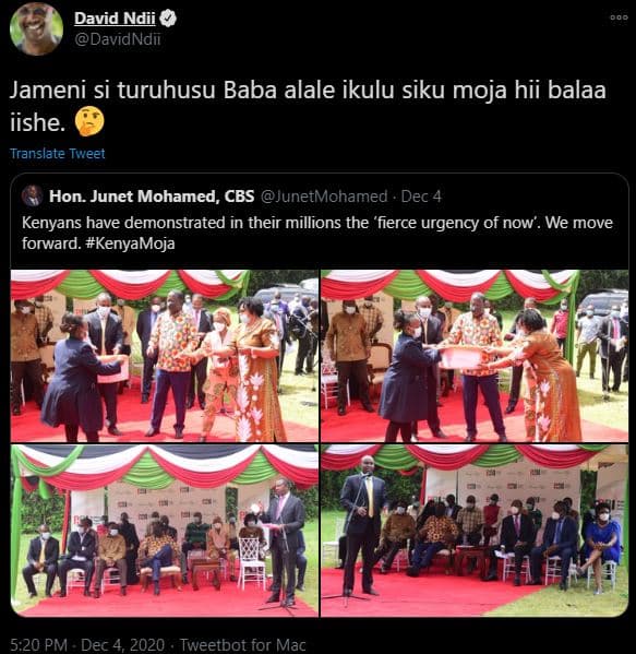 David ndii davidndii jameni si turuhusu baba alale ikulu siku moja hii balaa iis