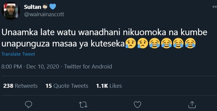 Sultan wainainascott unaamka late watu wanadhani nikuomoka na kumbe unapunguza m