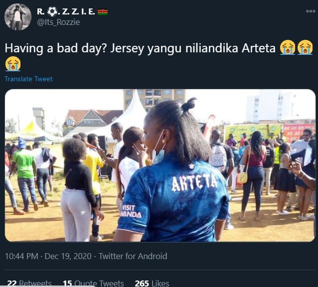 Rq.zzle its_rozzie having a bad day? jersey yangu niliandika arteta translate tw