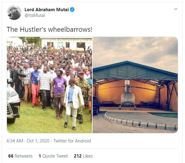 Lord abraham mutai itsmutai the hustler's wheelbarrows! 6.34 am oct 1, twitter f