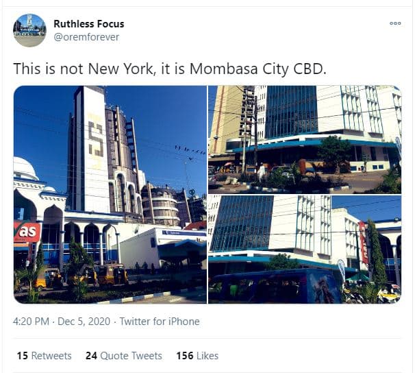 Ruthless focus oremforever this is not new york it is mombasa city cbd. as 4.20