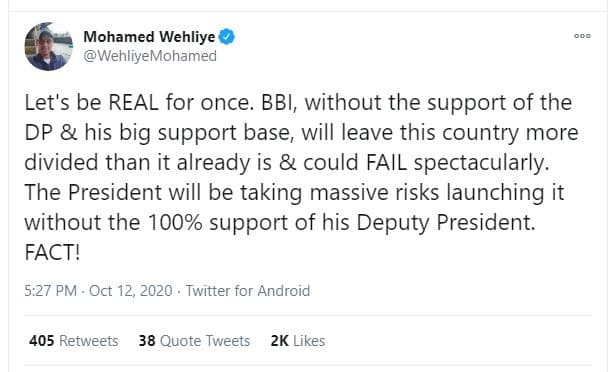 Mohamed wehliye wehliyemohamed let's be real for once bbi, without the support o