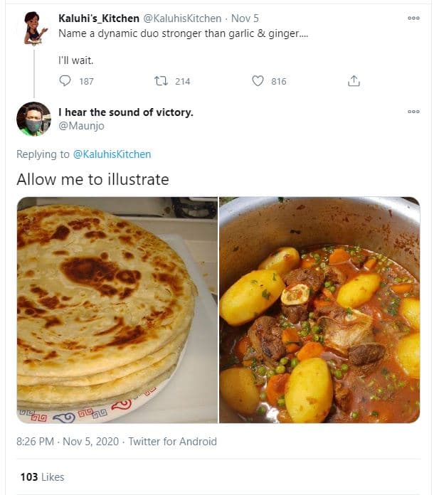 Kaluhi's_kitchen kaluhiskitchen nov 5 name dynamic duo stronger than garlic ging