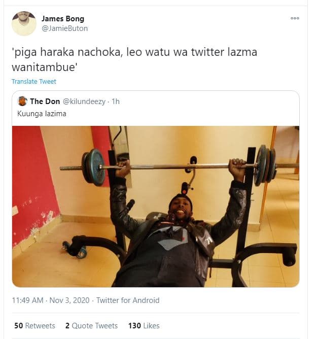 James bong jamiebuton 'piga haraka nachoka leo watu wa twitter lazma wanitambue'