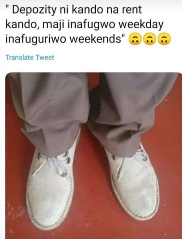 Depozity ni kando na rent kando maji inafugwo weekday inafuguriwo weekends' tran