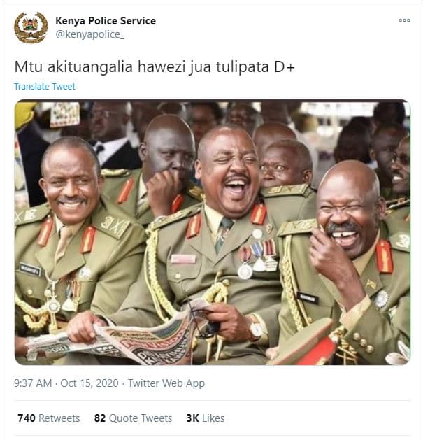 Kenya police service kenyapolice mtu akituangalia hawezi jua tulipata d translat