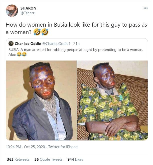 Sharon tsharz how do women in busia look like for this guy to pass as woman? cha