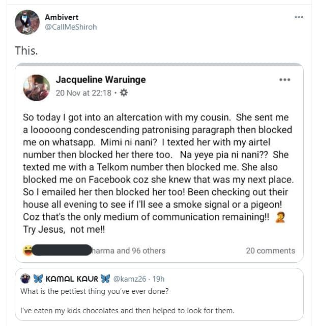 Ambivert callmeshiroh this. jacqueline waruinge 20 nov at 22.18 so today got int