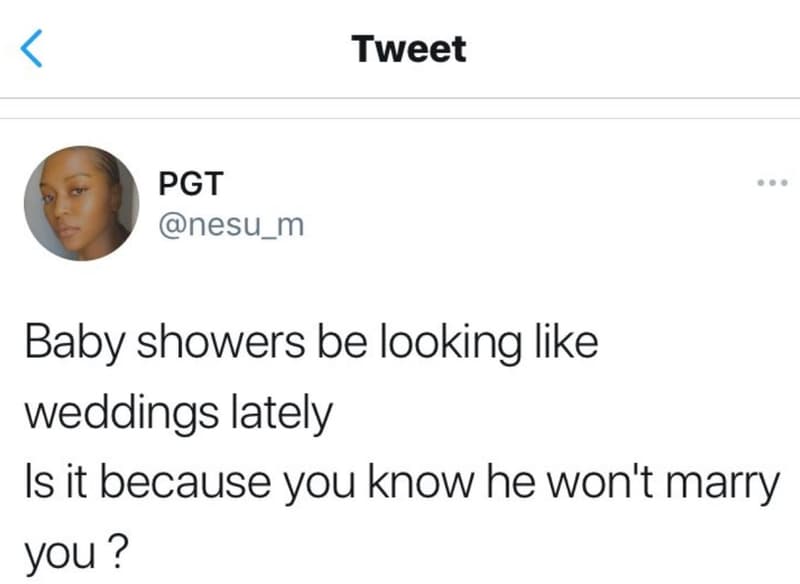 Tweet pgt nesu_m baby showers be looking like weddings lately is it because you