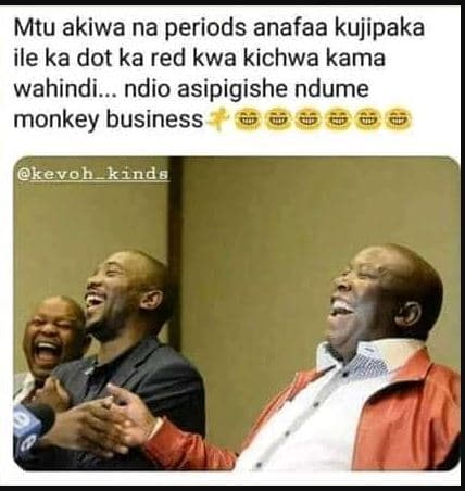 Mtu akiwa na periods anafaa kujipaka ile ka dot ka red kwa kichwa kama wahindi..