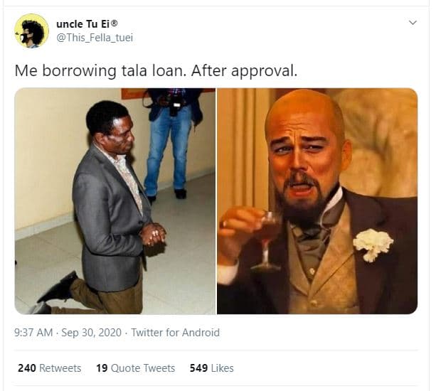 Uncle tu ei this_fella_tuei me borrowing tala loan. after approval. 9.37 am sep