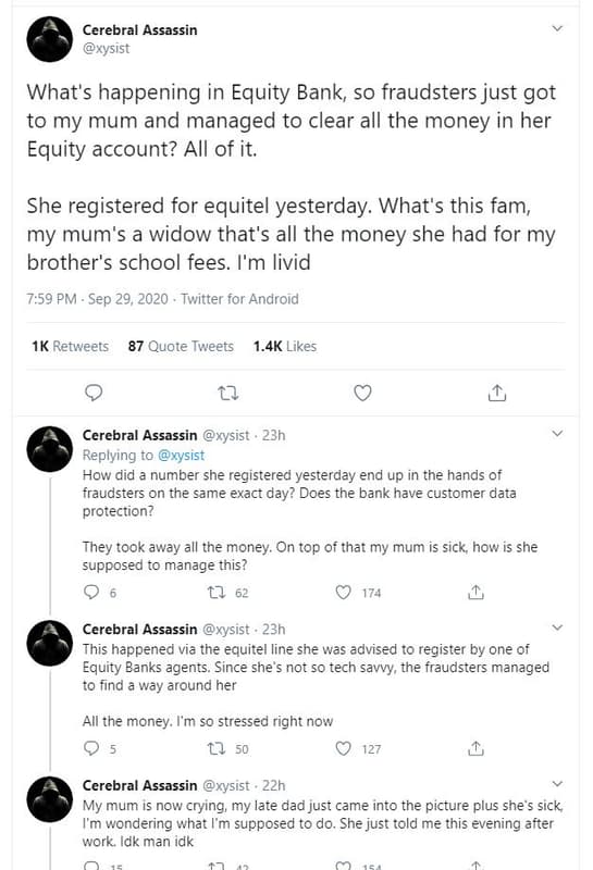 Cerebral assassin xysist what's happening in equity bank so fraudsters just got