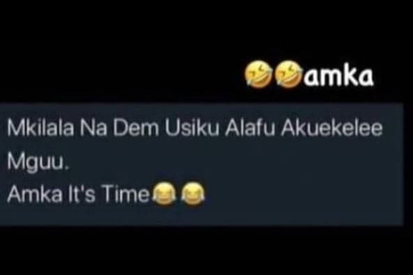 Amka mkilala na dem usiku alafu akuekelee mguu . amka it's time