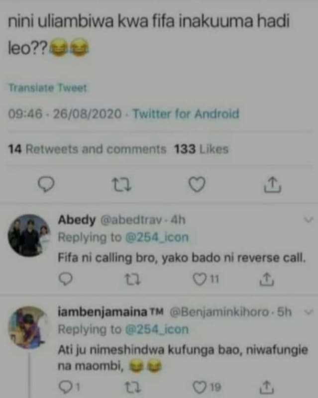 Nini uliambiwa kwa fifa inakuuma hadi leo?? translole iwcel 09.46 2608 tvltter l