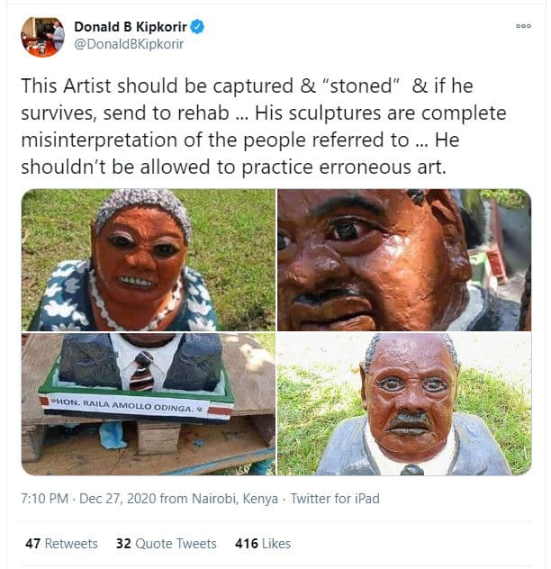 Donald b kipkorir donaldbkipkorir this artist should be captured stoned if he su