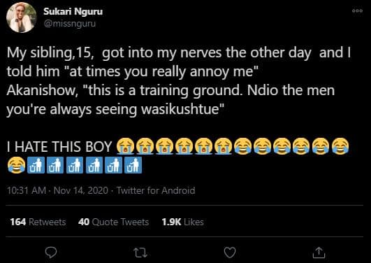 Sukari nguru missnguru my sibling, 15, got into my nerves the other day and told