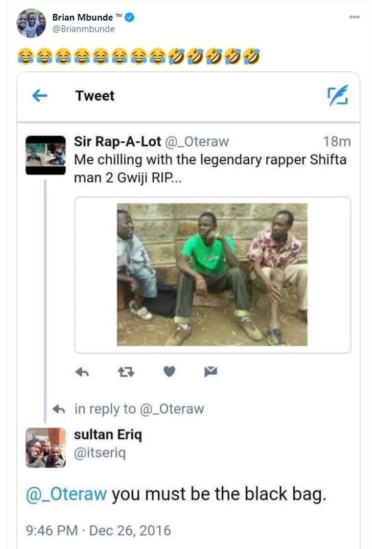 Brian mbunde brianmbunde ettbtp tweet sir rapalot _oteraw 18m me chilling with t