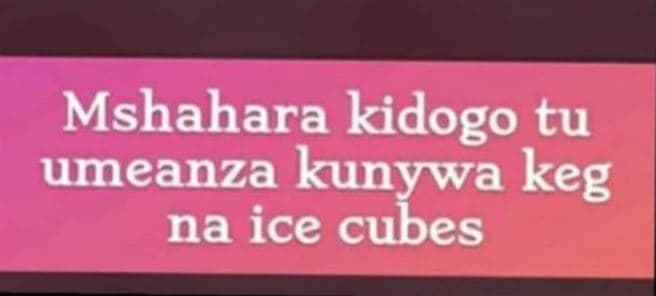 Mshahara kidogo tu umeanza kunywa keg na ice cubes