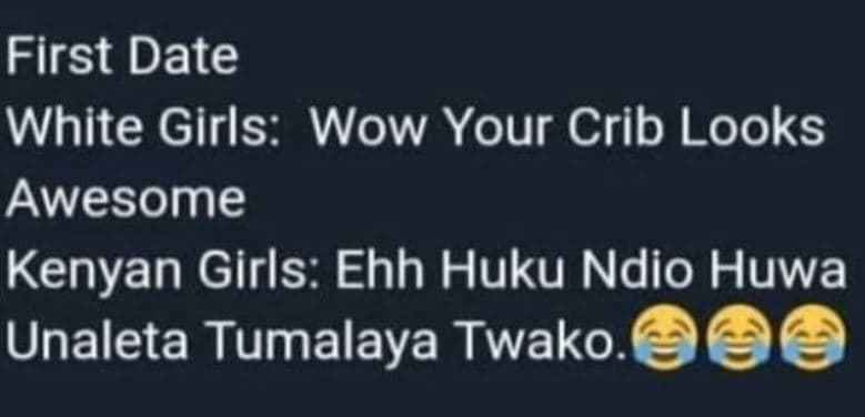 First date white girls wow your crib looks awesome kenyan girls ehh huku ndio hu