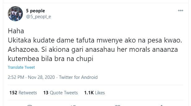 5 people peopl_e haha ukitaka kudate dame tafuta mwenye ako na pesa kwao_ ashazo