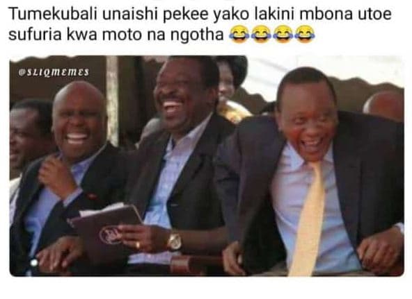 Tumekubali unaishi pekee yako lakini mbona utoe sufuria kwa moto na ngotha slqmm