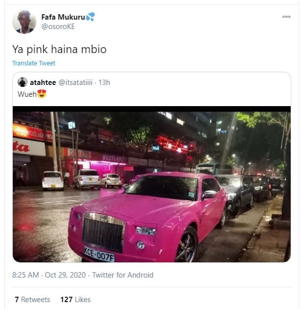 Fafa mukuru osoroke ya pink haina mbio translate twveet atahtee itsatatiiii . 13