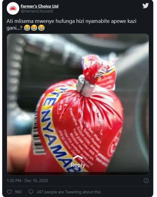 Farmer's choice ltd farmerschoiceke ati mlisema mwenye hufunga hizi nyamabite ap