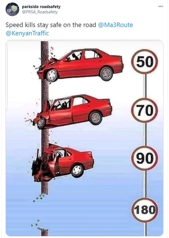 Parkside roadsafety prsa_roadsafety speed kills stay safe on the road ma3route k