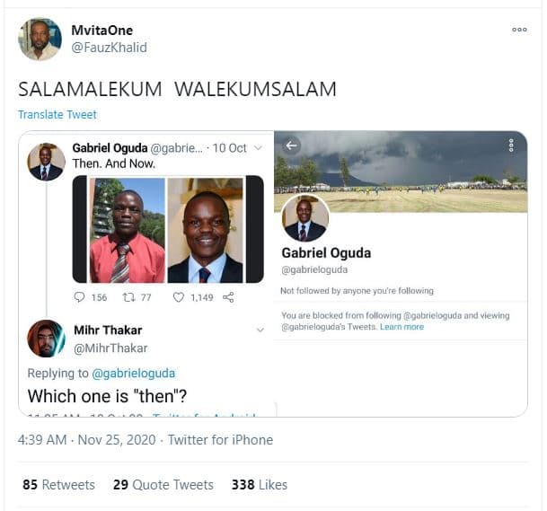 Mvitaone fauzkhalid salamalekum walekumsalam translate tweet gabriel oguda gabri