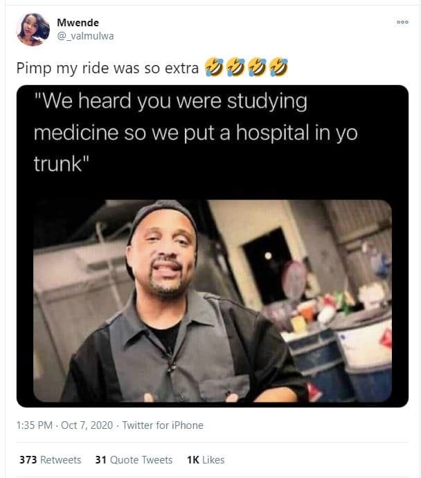 Mwende _valmulwa pimp my ride was so extra jb we heard you were studying medicin