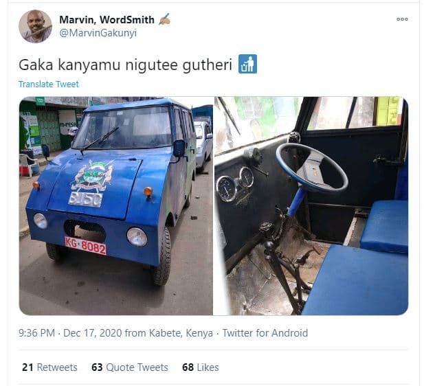 Marvin, wordsmith marvingakunyi gaka kanyamu nigutee gutheri translate tweet kg'