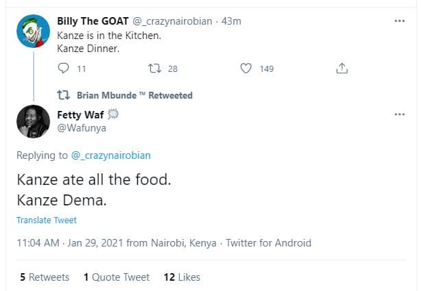 Billy the goat _crazynairobian 43m kanze is in the kitchen kanze dinner, ll 149