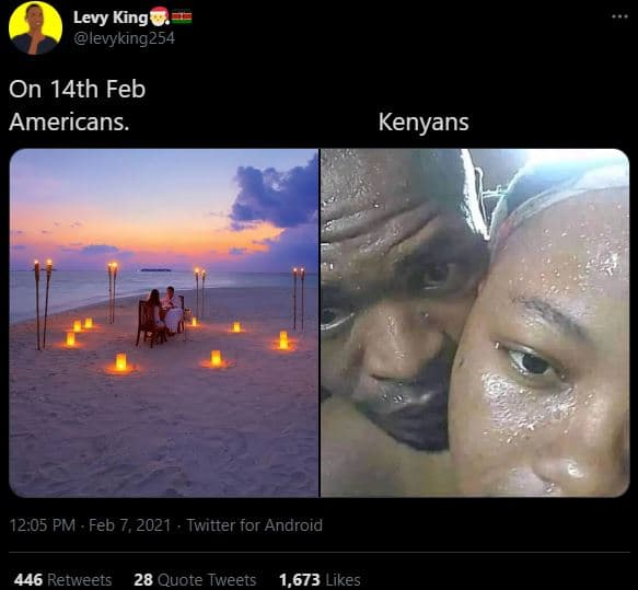 Levy king levyking254 on 14th feb americans. kenyans 12.05 pm feb 7, twitter for