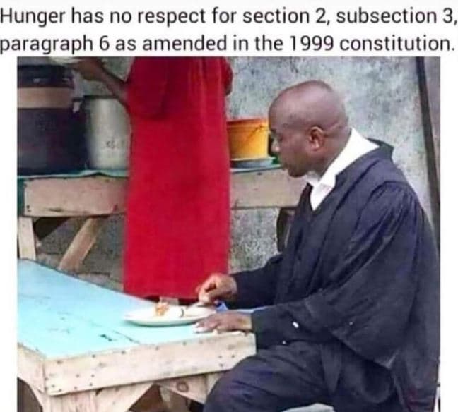 Hunger has no respect for section 2, subsection 3, paragraph 6 as amended in the