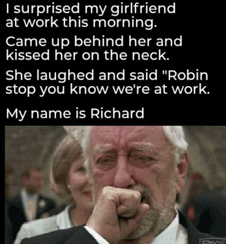 1 surprised my girlfriend at work this morning came up behind her and kissed her