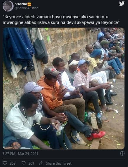 Shankii shankilustire 'beyonce alidedi zamani huyu mwenye ako sai ni mtu mwengin