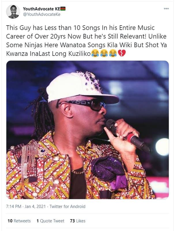 Youthadvocate ke youthadvocateke this guy has less than 10 songs in his entire m