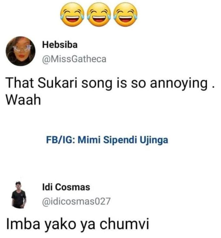 Hebsiba missgatheca that sukari song is so annoying waah fbig mimi sipendi ujing